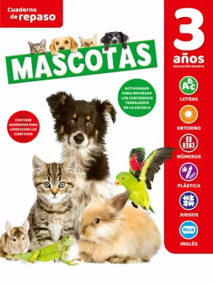 CUADERNO REPASO MASCOTAS.(3 AÑOS).(+¡BRILLA OSCURI